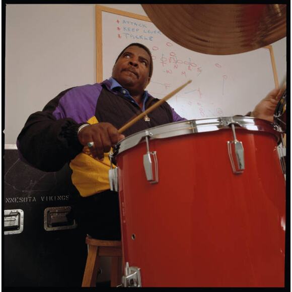 Minnesota Vikings 90s STARTER 1/2 puffer Pullover M blk purple NFL Pro vintage - Picture 5 of 5